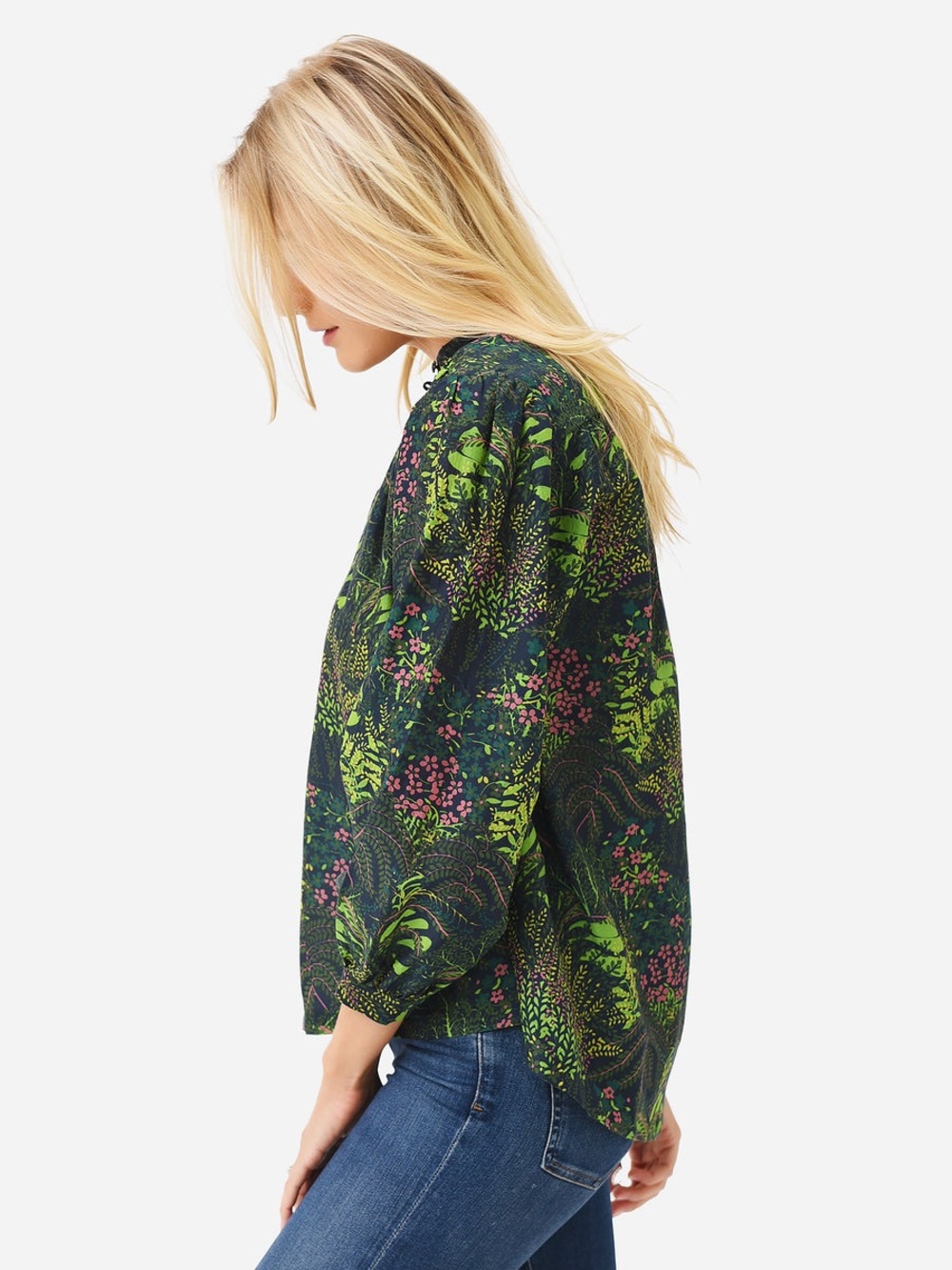 Trovata Birds of paradis Bailey Blouse Floral-Print V-Neck - Picture 3 of 7